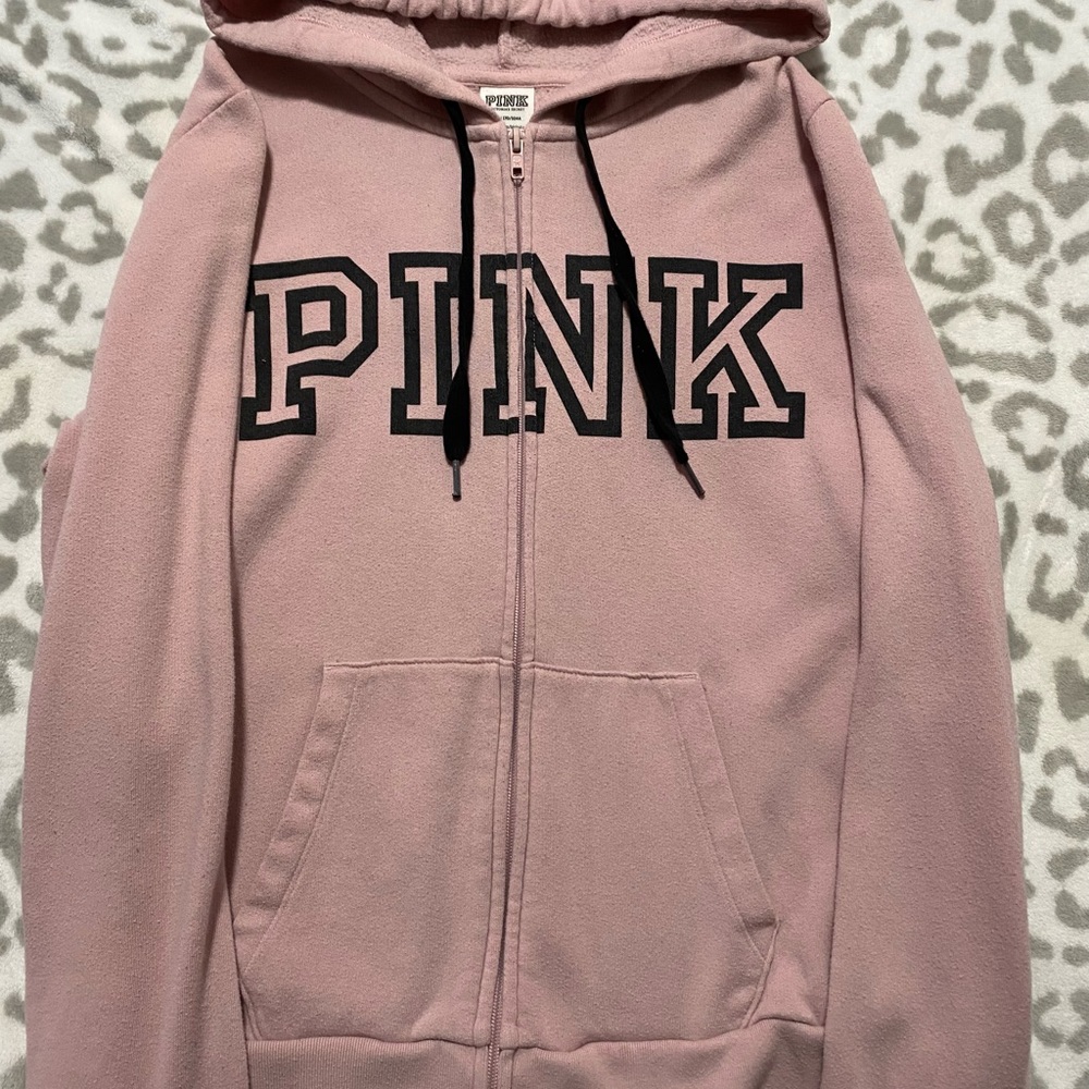 Victoria Secret PINK logo hoodie in blush pink